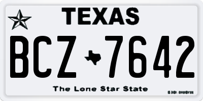 TX license plate BCZ7642