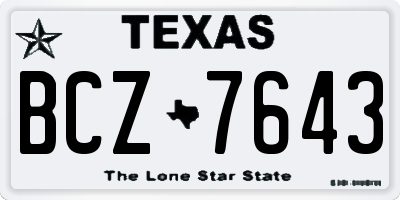 TX license plate BCZ7643