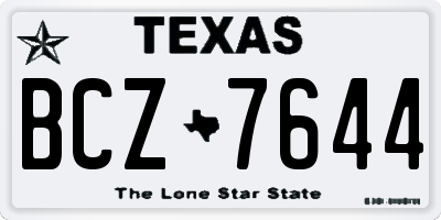 TX license plate BCZ7644