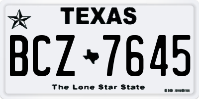 TX license plate BCZ7645