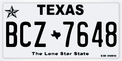 TX license plate BCZ7648