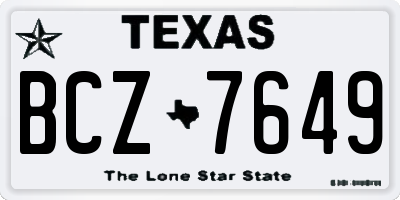TX license plate BCZ7649