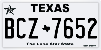 TX license plate BCZ7652