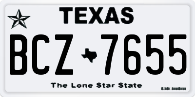 TX license plate BCZ7655