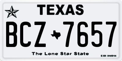 TX license plate BCZ7657