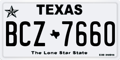 TX license plate BCZ7660