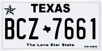 TX license plate BCZ7661