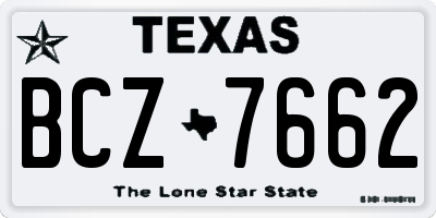 TX license plate BCZ7662