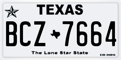 TX license plate BCZ7664