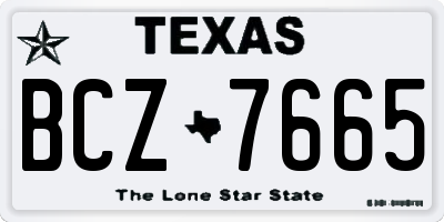 TX license plate BCZ7665
