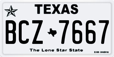 TX license plate BCZ7667