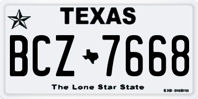 TX license plate BCZ7668