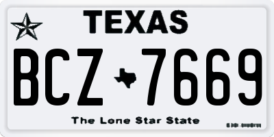 TX license plate BCZ7669