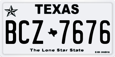 TX license plate BCZ7676