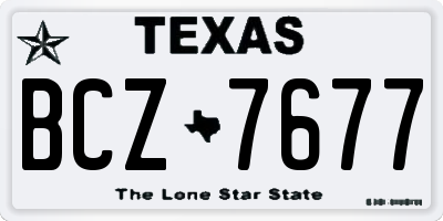 TX license plate BCZ7677