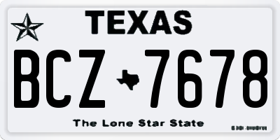 TX license plate BCZ7678