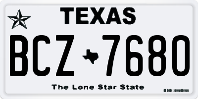 TX license plate BCZ7680