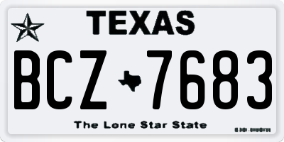 TX license plate BCZ7683