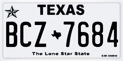 TX license plate BCZ7684