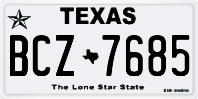 TX license plate BCZ7685