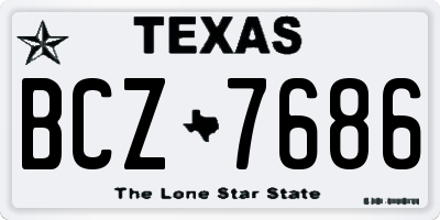 TX license plate BCZ7686