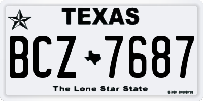 TX license plate BCZ7687