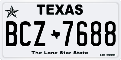 TX license plate BCZ7688