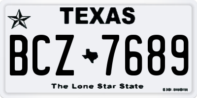TX license plate BCZ7689