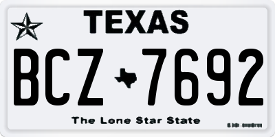 TX license plate BCZ7692