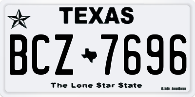 TX license plate BCZ7696