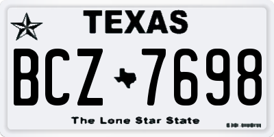 TX license plate BCZ7698