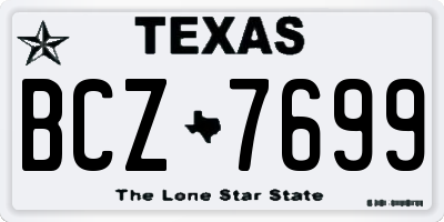 TX license plate BCZ7699