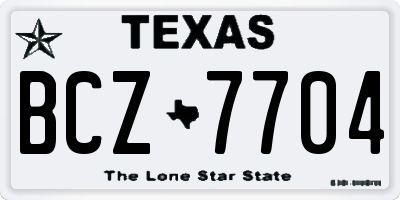 TX license plate BCZ7704