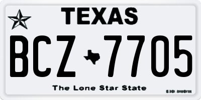 TX license plate BCZ7705