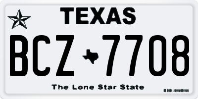 TX license plate BCZ7708
