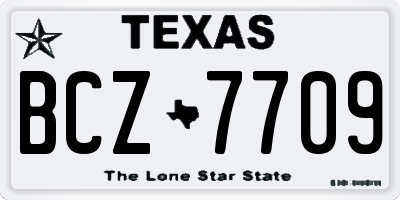 TX license plate BCZ7709