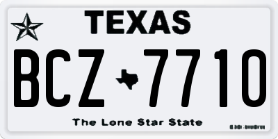 TX license plate BCZ7710