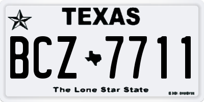 TX license plate BCZ7711