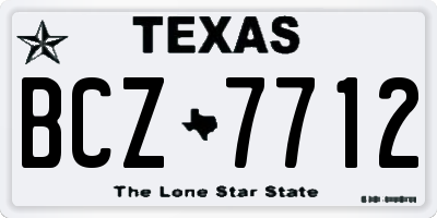 TX license plate BCZ7712