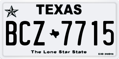 TX license plate BCZ7715