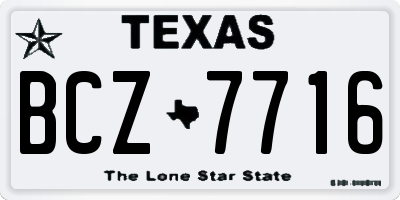 TX license plate BCZ7716