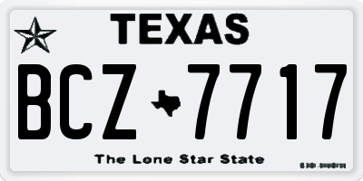 TX license plate BCZ7717