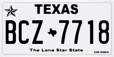 TX license plate BCZ7718