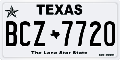 TX license plate BCZ7720