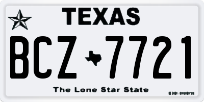 TX license plate BCZ7721