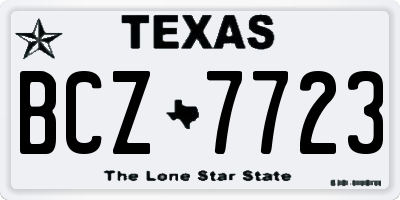 TX license plate BCZ7723