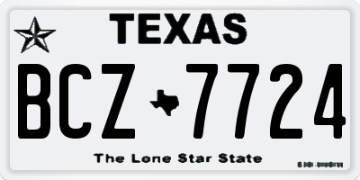TX license plate BCZ7724