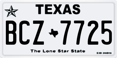 TX license plate BCZ7725