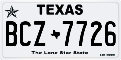TX license plate BCZ7726