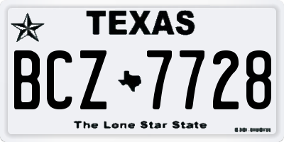 TX license plate BCZ7728